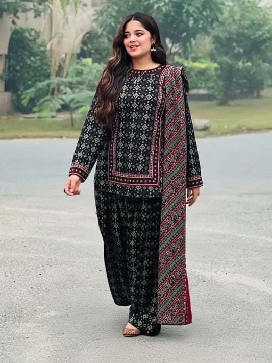 Digital Chunri 3-Piece Suit – Premium Poly Lawn