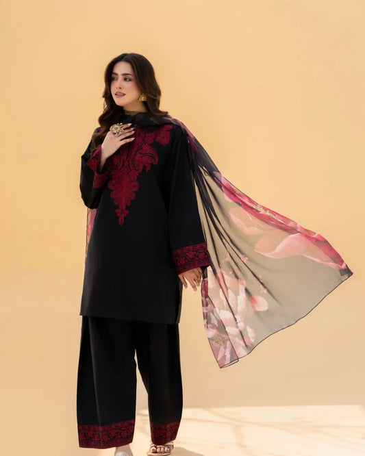 MAH-E-NOOR EMBROIDERED 3PC