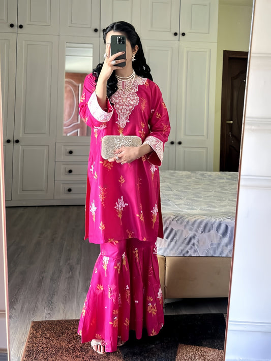 Fancy Embroidery Sharara 2-Piece Set