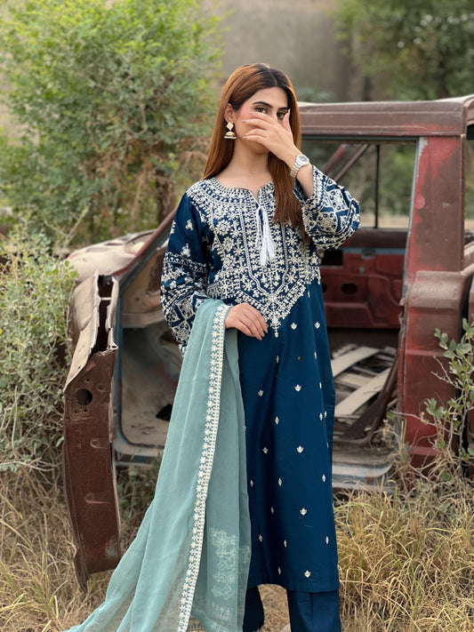 ZARA EMBROIDERED 3PC